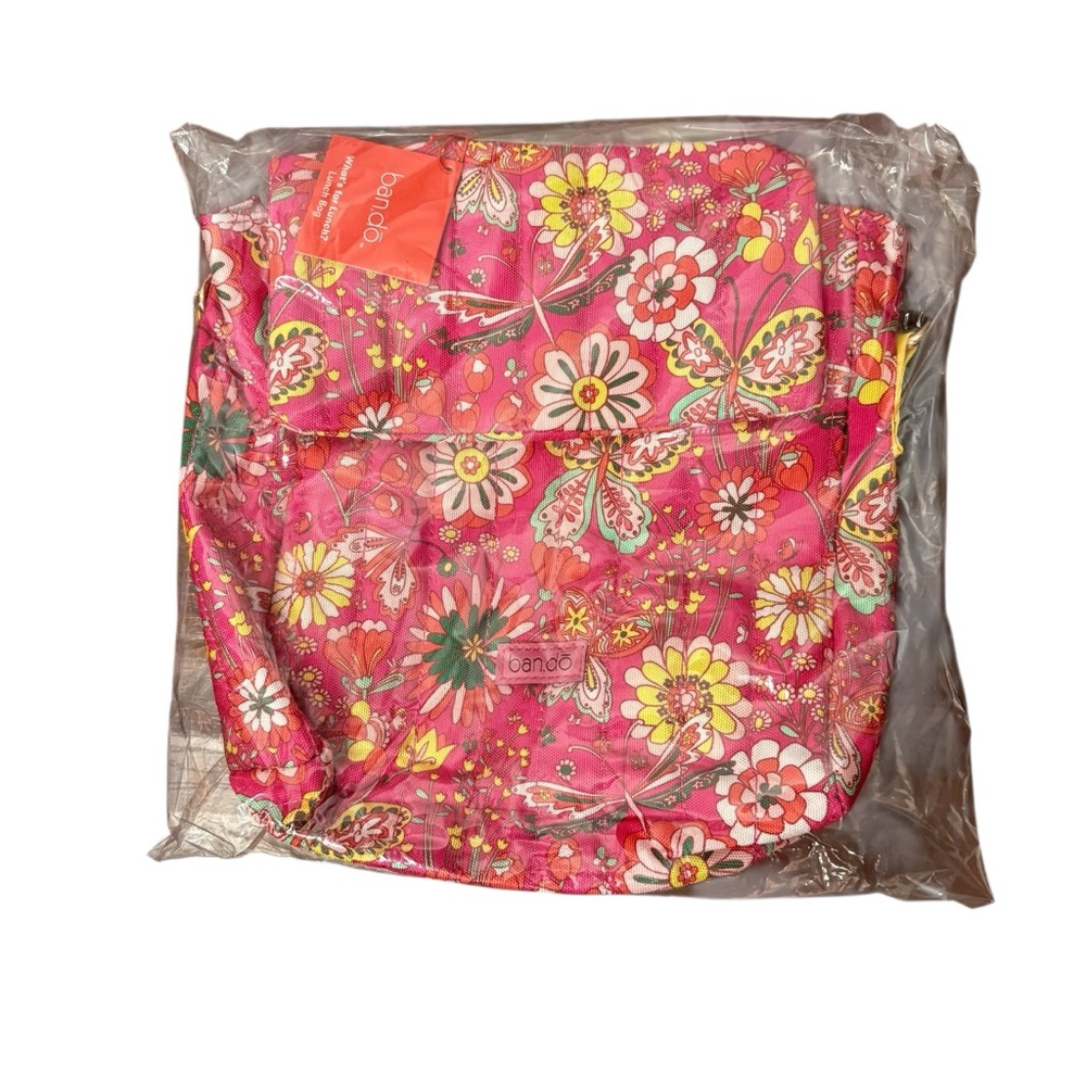 BAN.DO Women’s Girls WHAT'S FOR LUNCH? LUNCH BAG MAGIC GARDEN HOT PINK NWT - Picture 5 of 8